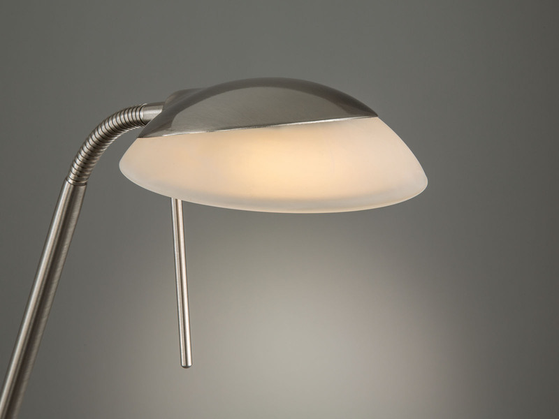LED Stehleuchte POOL Silber 2-flammig dimmbar, Höhe 160cm