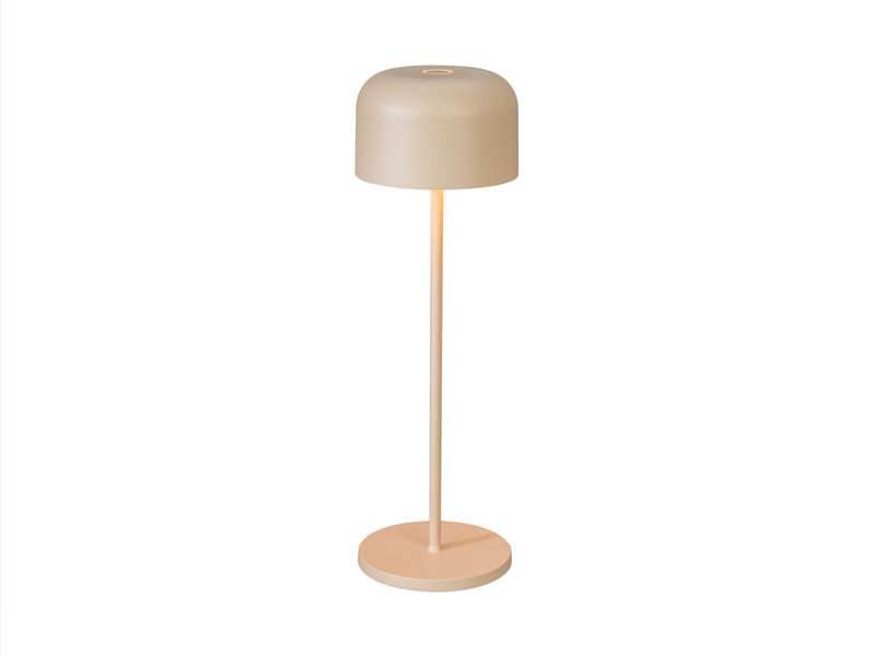 Akku Tischleuchte LILLE per USB aufladbar, Beige Höhe 36cm