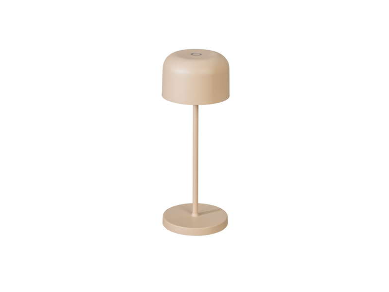 Kleine Akku Tischleuchte LILLE per USB aufladbar, Beige Höhe 20cm