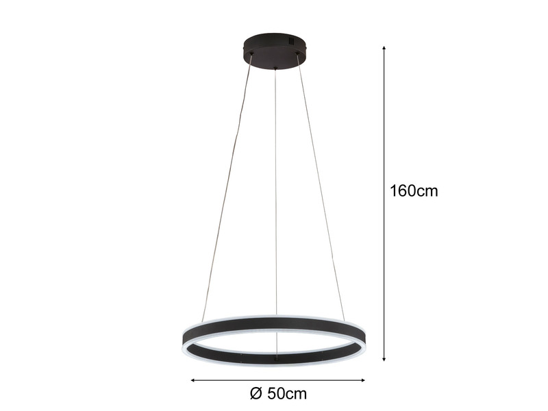 LED Tageslicht Pendelleuchte SIRKO groß mit Fernbedienung dimmbar, Ø 50cm
