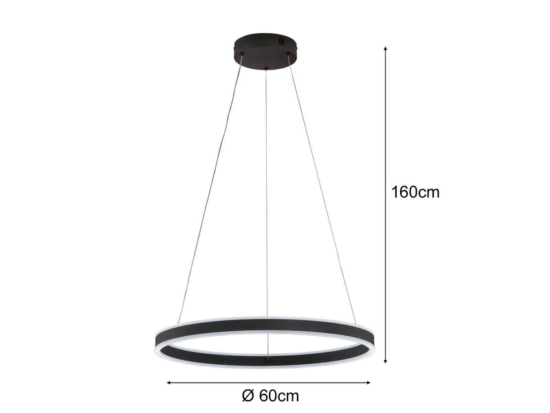 LED Tageslicht Pendelleuchte SIRKO mit Fernbedienung dimmbar, Ø 60cm groß