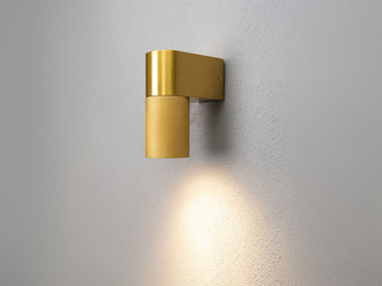 Downlight Außenwandleuchte TEMI Aluminium Gold, Höhe 14,5cm