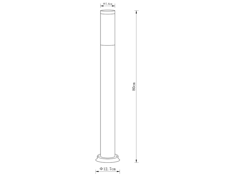 Wegeleuchte BOSTON aus Edelstahl in Anthrazit & Opal, Höhe 80cm