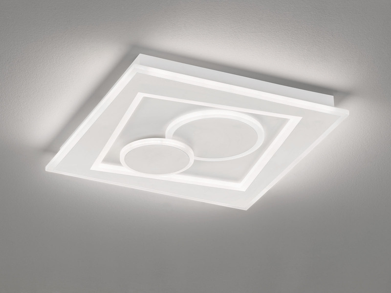 LED Deckenleuchte RATIO Weiß mit Fernbedienung dimmbar & Tageslicht, 43x43cm