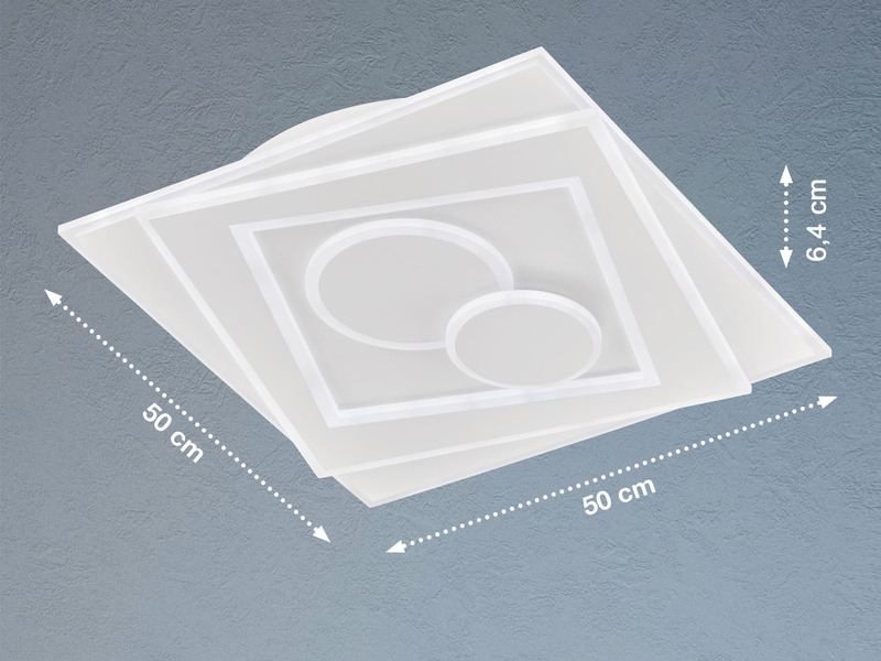 LED Deckenleuchte RATIO mit Tageslicht & Fernbedienung, Breite 50cm