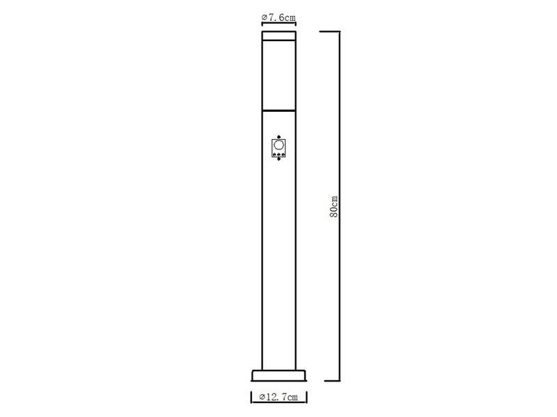 Wegeleuchte BOSTON mit Bewegungsmelder in Anthrazit & Opal, Höhe 80cm