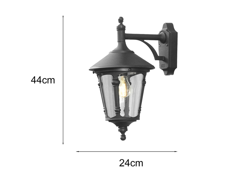 Außenwandleuchte LED Laterne hängend Aluminium Schwarz, Höhe 44cm