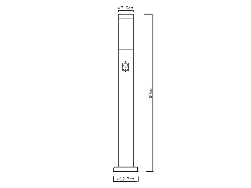 LED Wegeleuchte mit Bewegungsmelder in Anthrazit & Opal, Höhe 80cm