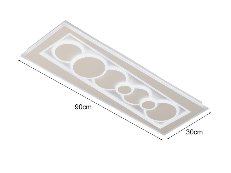 LED Deckenleuchte RATIO mit Tageslicht & Fernbedienung, Breite 90cm