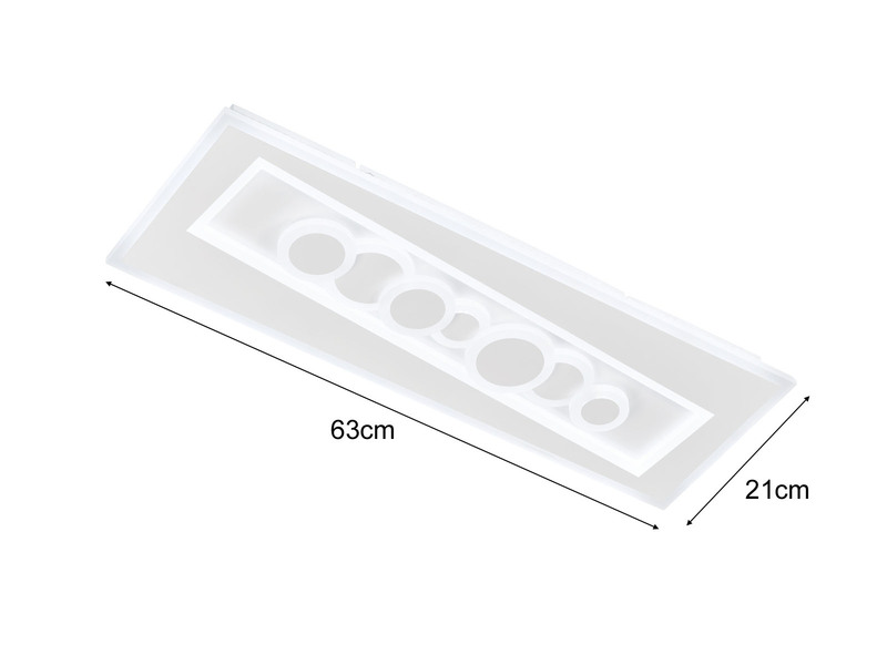 LED Deckenleuchte RATIO Weiß mit Fernbedienung dimmbar & Tageslicht, 63cm lang