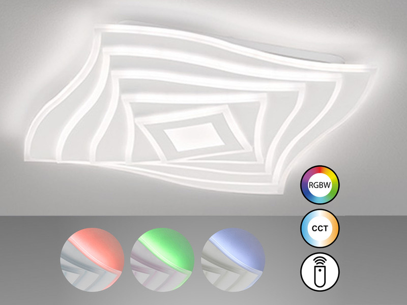 LED Deckenleuchte HERO dimmbar, Tageslicht & RGB, Quadrat 50cm