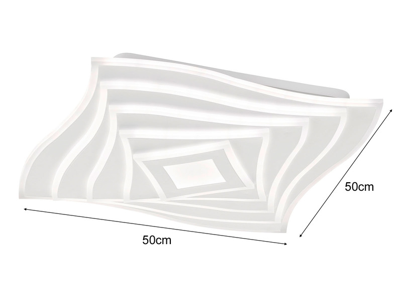 LED Deckenleuchte HERO dimmbar, Tageslicht & RGB, Quadrat 50cm