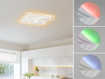 LED Deckenleuchte HERO dimmbar, Tageslicht & RGB, Quadrat 50cm