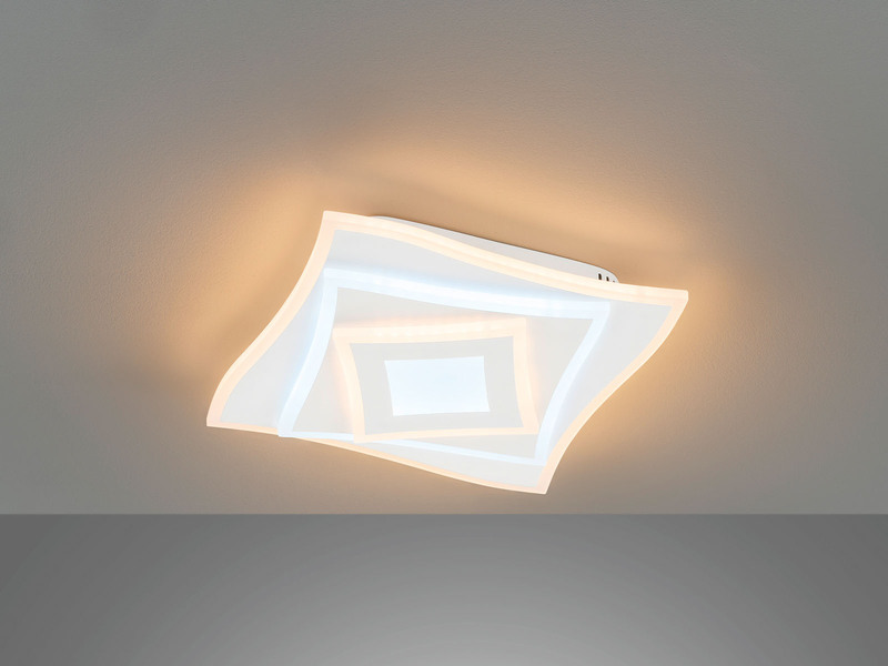 LED Deckenleuchte HERO Weiß dimmbar, Tageslicht & RGB, Quaddrat 32cm