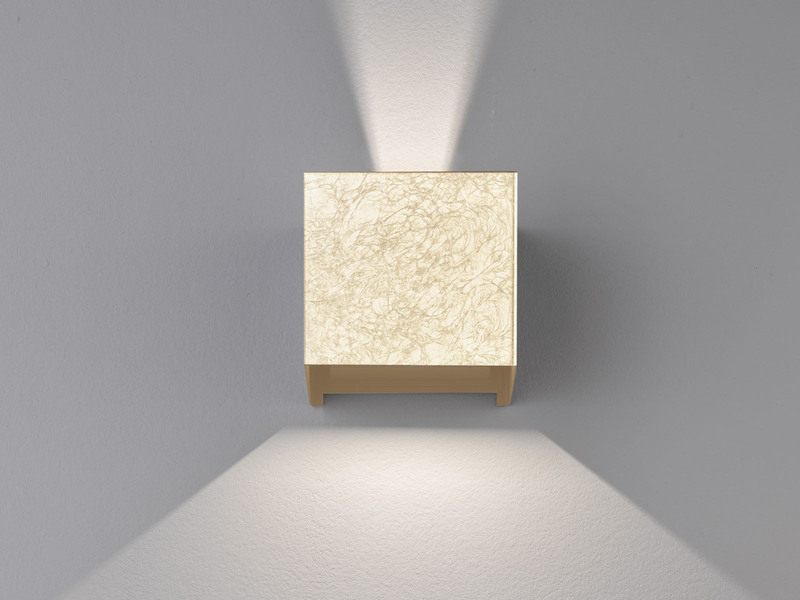 LED Updown Wandleuchte WALL Gold für Innen & Außen - 10cm breit