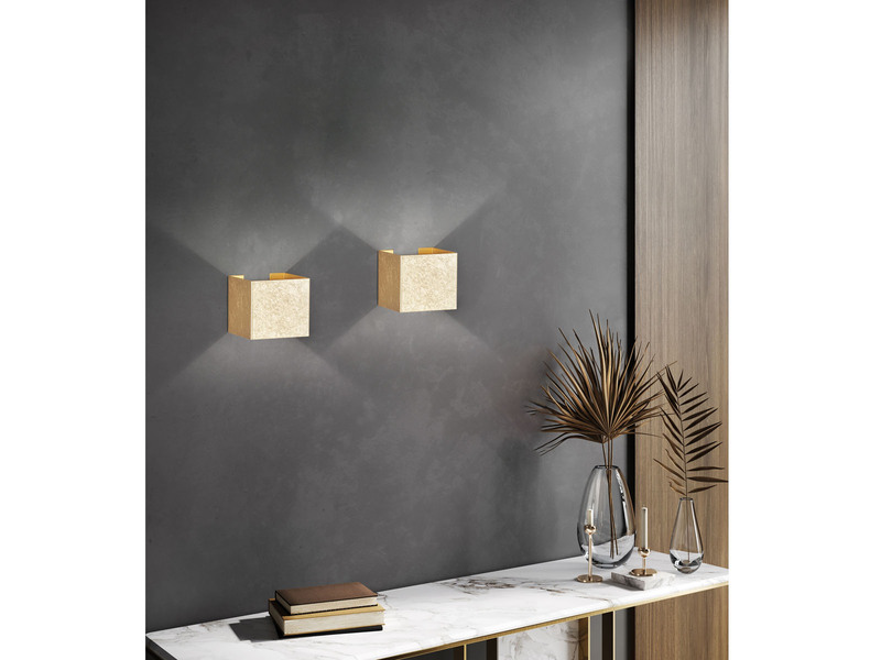 LED Updown Wandleuchte WALL Gold für Innen & Außen - 10cm breit