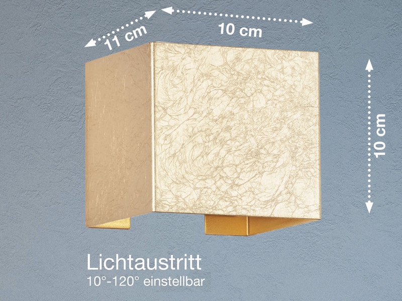 LED Updown Wandleuchte WALL Gold für Innen & Außen - 10cm breit