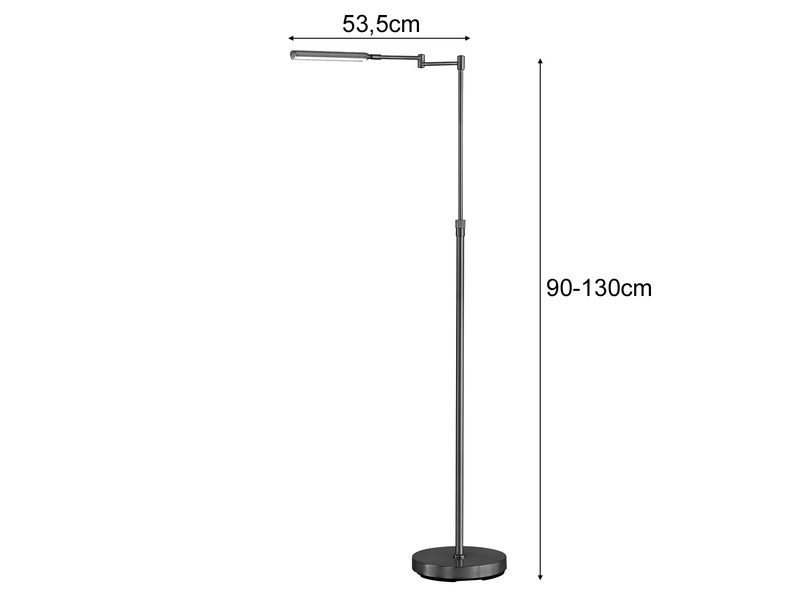 LED Stehleuchte NAMI Schwarz dimmbar & höhenverstellbar 90-130cm klein