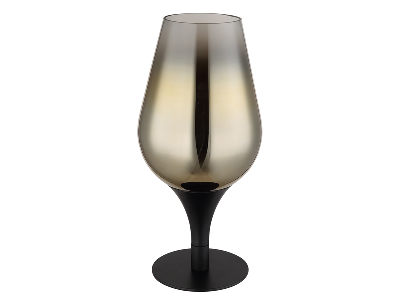 Ausgefallene Tischleuchte LAVUS mit Glas Lampenschirm Gold, Höhe 31cm