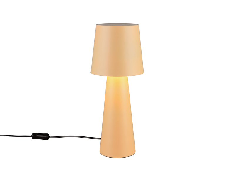 Große LED Tischleuchte aus Metall Beige, Höhe 40cm