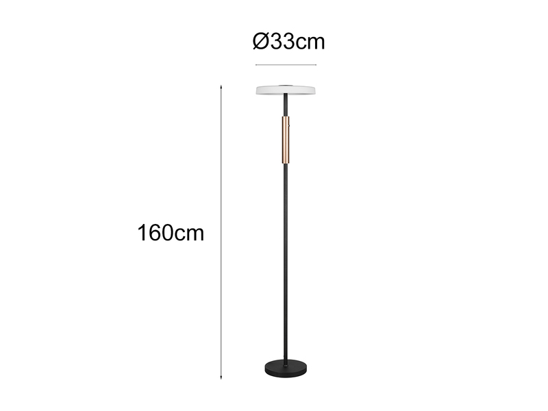 Dimmbare LED Stehleuchte CELESTE 2-farbig mit Glasschirm, Höhe 160cm