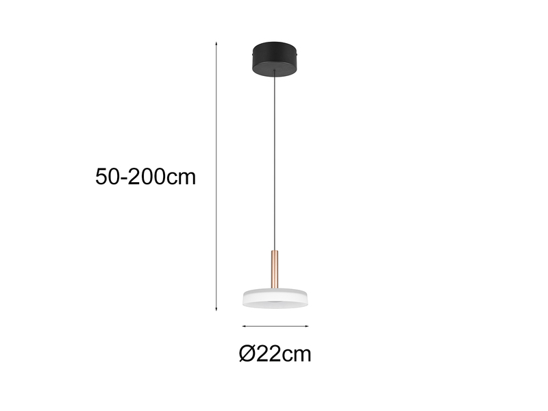 LED Pendelleuchte CELESTE 1-flammig höhenverstellbar Glas Weiß, Ø 22cm