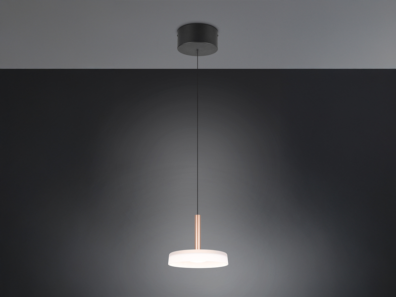 LED Pendelleuchte CELESTE 1-flammig höhenverstellbar Glas Weiß, Ø 22cm