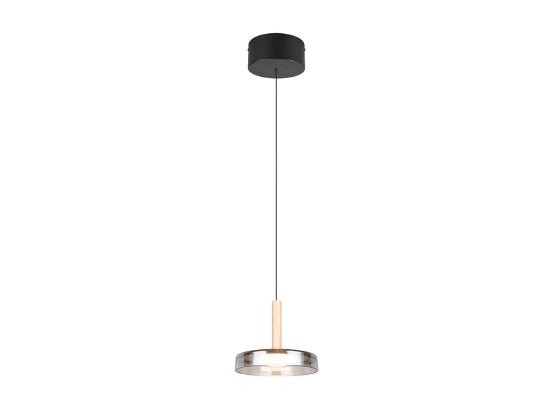LED Pendelleuchte CELESTE 1-flammig höhenverstellbar Glas Chrom, Ø 22cm