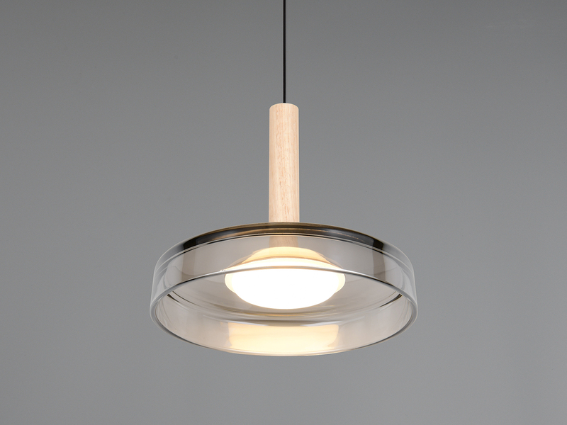 LED Pendelleuchte CELESTE 1-flammig höhenverstellbar Glas Chrom, Ø 22cm