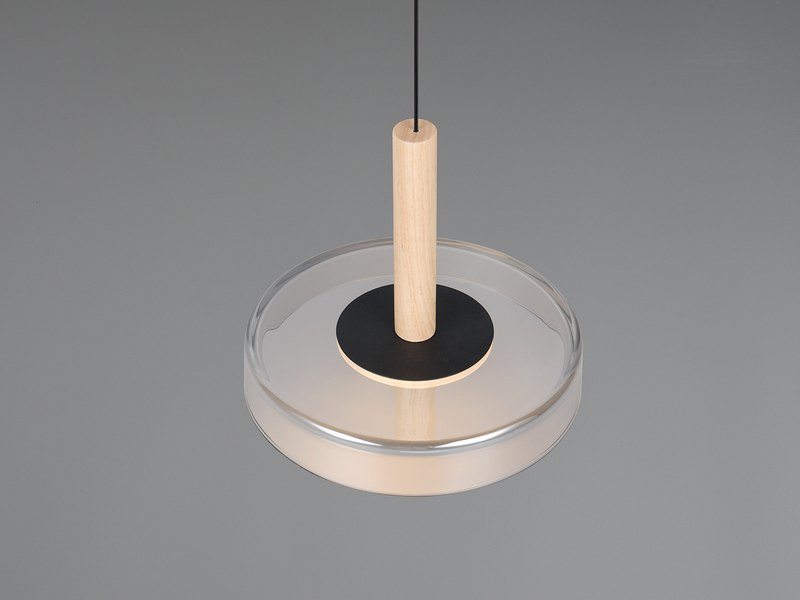 LED Pendelleuchte CELESTE 1-flammig höhenverstellbar Glas Chrom, Ø 22cm