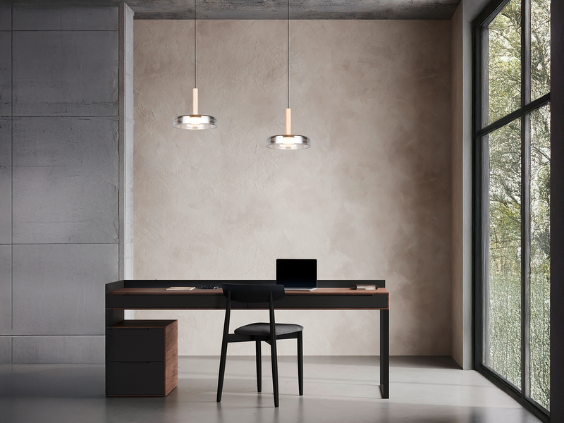 LED Pendelleuchte CELESTE 1-flammig höhenverstellbar Glas Chrom, Ø 22cm