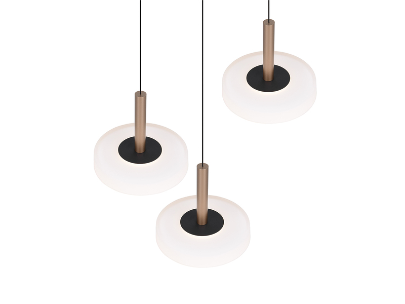 LED Pendelleuchte CELESTE 3-flammig höhenverstellbar Glas Weiß, Ø 35cm
