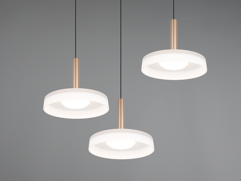 LED Pendelleuchte CELESTE 3-flammig höhenverstellbar Glas Weiß, Ø 35cm