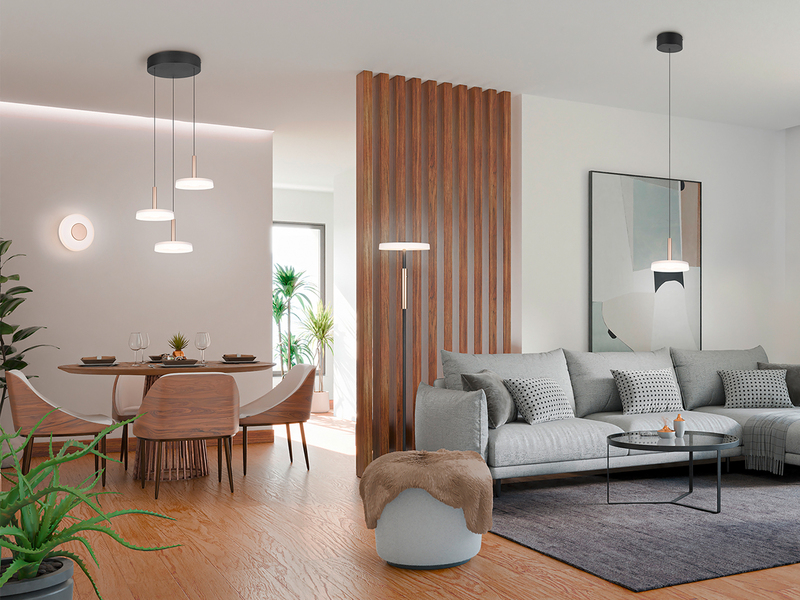 LED Pendelleuchte CELESTE 3-flammig höhenverstellbar Glas Weiß, Ø 35cm