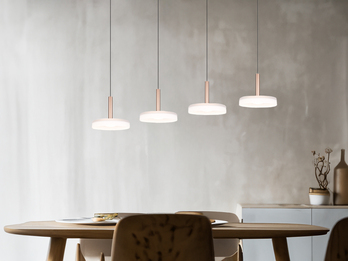 LED Pendelleuchte CELESTE 4-flammig höhenverstellbar Glas Weiß, B: 115cm