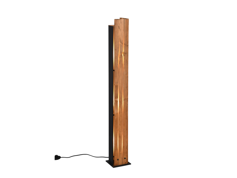 Kleine Stehlampe KARUNI mit Naturholz, Höhe 120cm