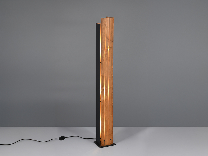 Kleine Stehlampe KARUNI mit Naturholz, Höhe 120cm