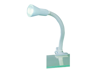 Schlauch-Klemmlampe, E14, Höhe 49cm, flexibel, weiß