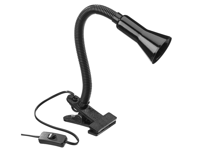 Schlauch-Klemmlampe FLEXO, E14, Höhe 49cm, flexibel, schwarz