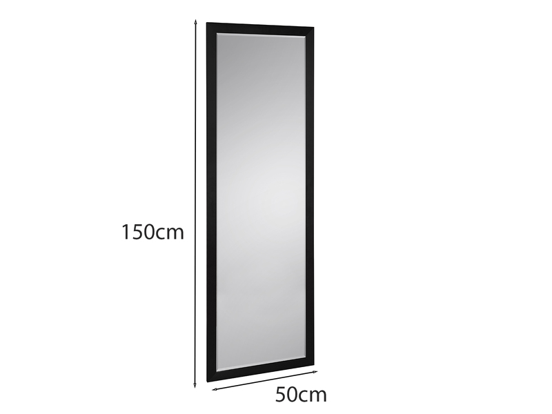 Wandspiegel JULIETTE Ganzköperspiegel Alluminium Rahmen Schwarz 50 x 150cm