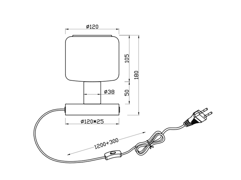 Kleine LED Tischleuchte mit Glasschirm Chrom bedampft, Höhe 18cm