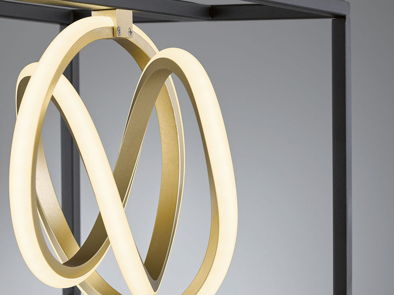LED Pendelleuchte GISI Schwarz Gold dimmbar & Tageslicht, Breite 25cm