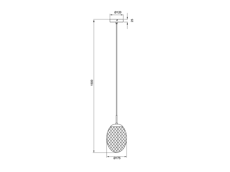 Kleine Pendelleuchte FACETTE mit Rauchglas Lampenschirm oval Ø 17cm