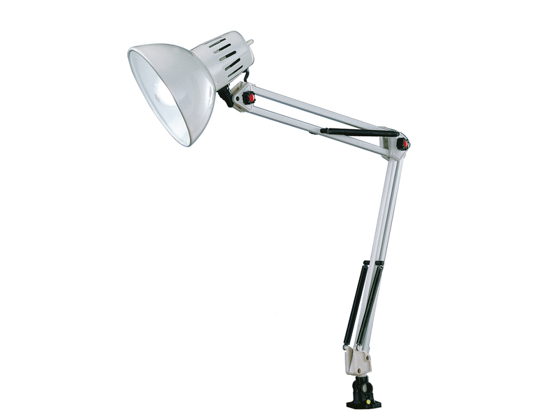 Retro Schreibtischlampe TAJO zum Klemmen, Weiß, max. Höhe 73,5cm