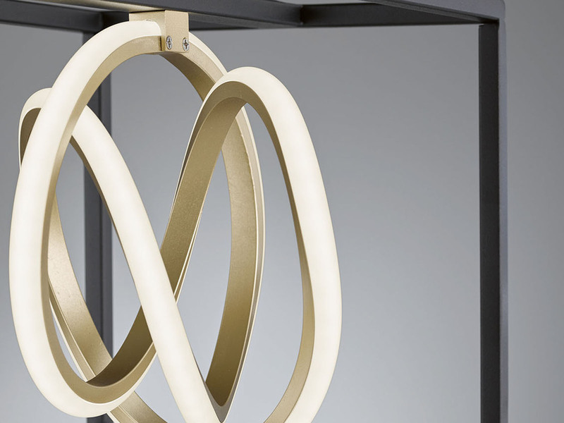 LED Deckenleuchte GISI Schwarz Gold, dimmbar & Tageslicht, Breite 25cm