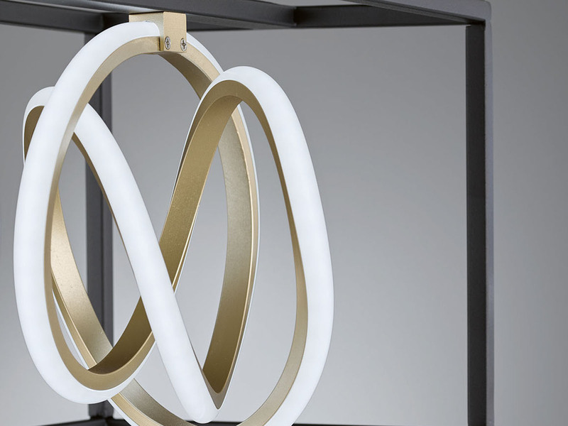 LED Deckenleuchte GISI Schwarz Gold, dimmbar & Tageslicht, Breite 25cm
