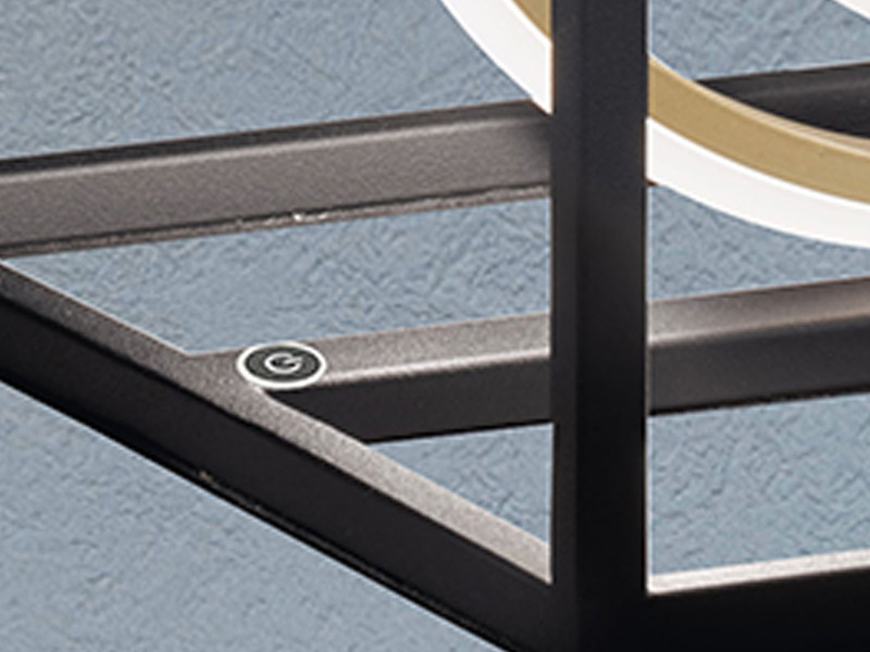 LED Tischleuchte GISI Schwarz Gold mit Sensordimmer, Höhe 25cm