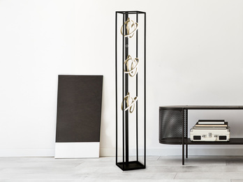 LED Stehleuchte GISI Schwarz Gold 3-flammig mit Touchdimmer, 130cm klein
