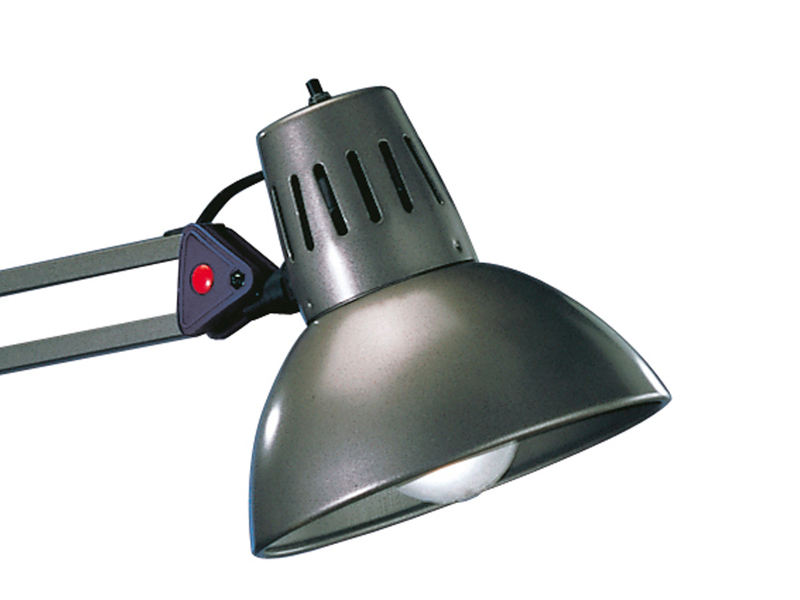 Retro Schreibtischlampe TAJO zum Klemmen, Aluminiumfarbig, max. Höhe 73,5cm