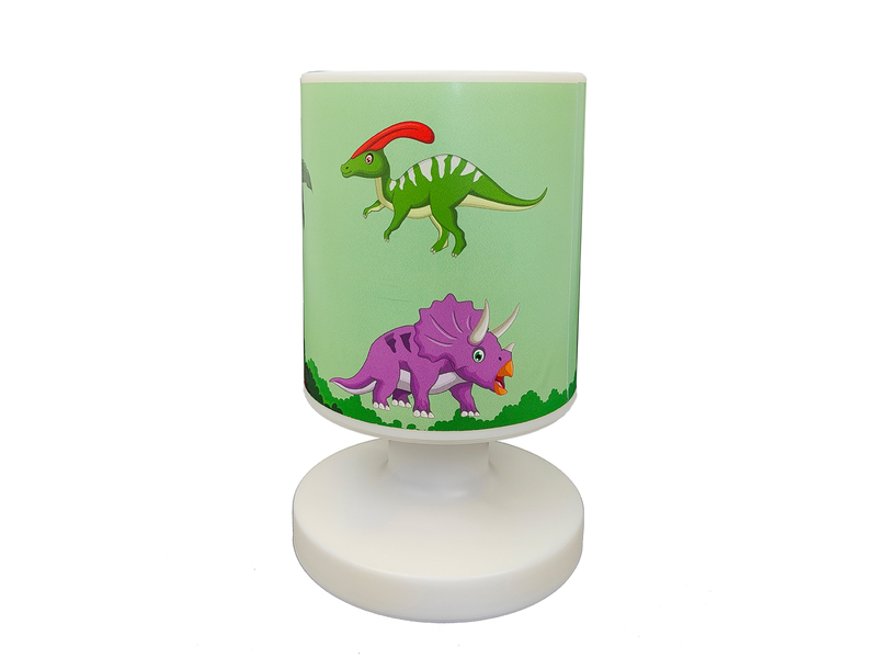 LED Akku Tischleuchte mit Dino Motiven per USB aufladbar, Höhe 20cm